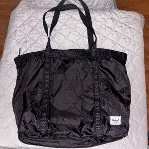 Herschel Supply Company Black Nylon Packable Tote perfect for travel